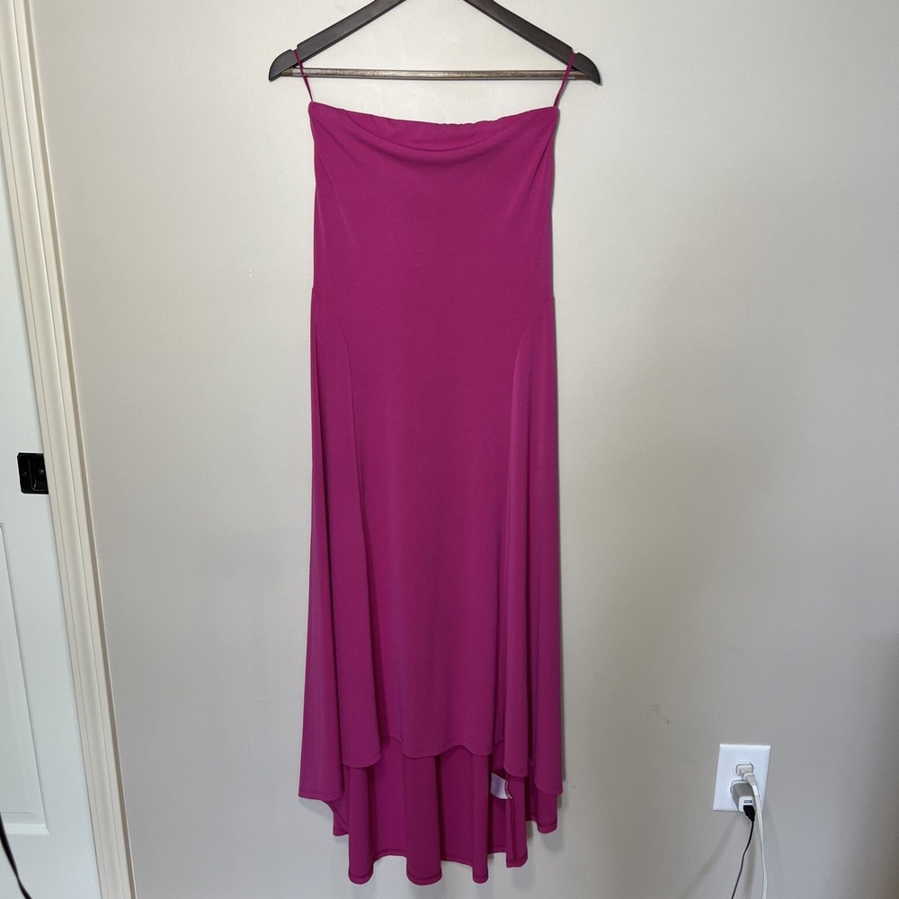 Express Strapless Dress Magenta Pink High Low Size Small